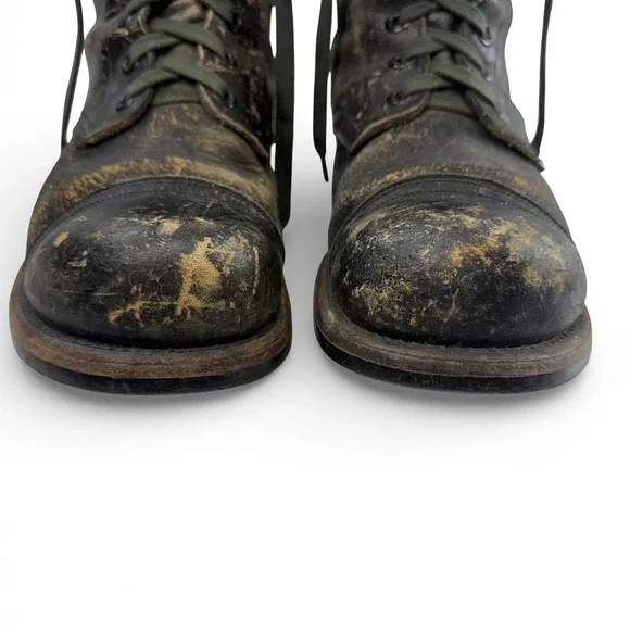 Combat Jump Boots Men Size 10.5-11 VTG 1950s Weathered Black Leather BF Goodrich